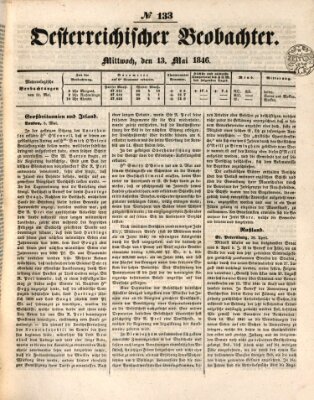 Der Oesterreichische Beobachter Mittwoch 13. Mai 1846