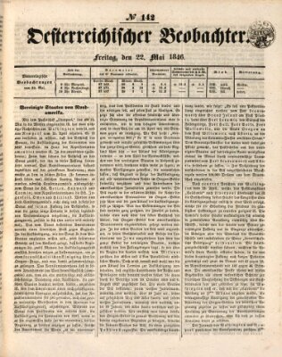 Der Oesterreichische Beobachter Freitag 22. Mai 1846