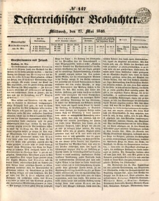 Der Oesterreichische Beobachter Mittwoch 27. Mai 1846