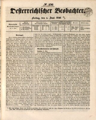 Der Oesterreichische Beobachter Freitag 5. Juni 1846