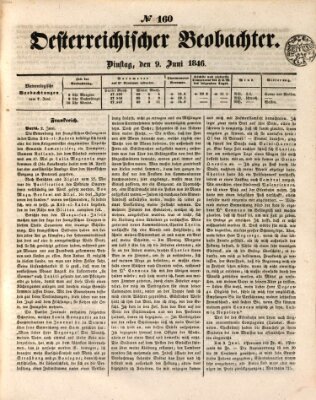 Der Oesterreichische Beobachter Dienstag 9. Juni 1846