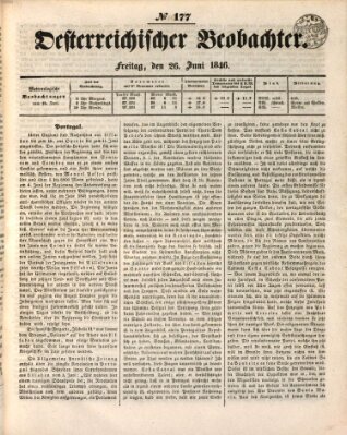 Der Oesterreichische Beobachter Freitag 26. Juni 1846