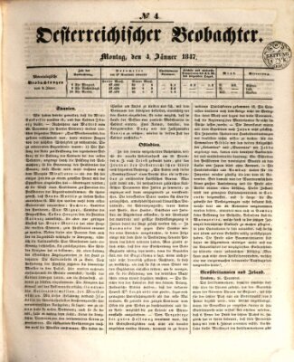 Der Oesterreichische Beobachter Montag 4. Januar 1847