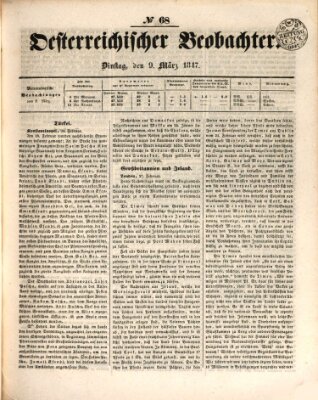 Der Oesterreichische Beobachter Dienstag 9. März 1847