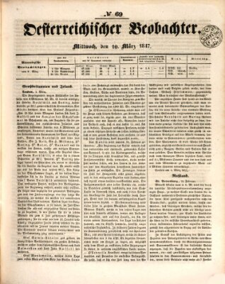 Der Oesterreichische Beobachter Mittwoch 10. März 1847