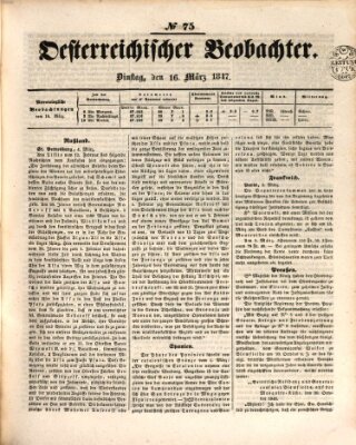 Der Oesterreichische Beobachter Dienstag 16. März 1847