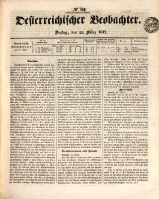 Der Oesterreichische Beobachter Dienstag 23. März 1847