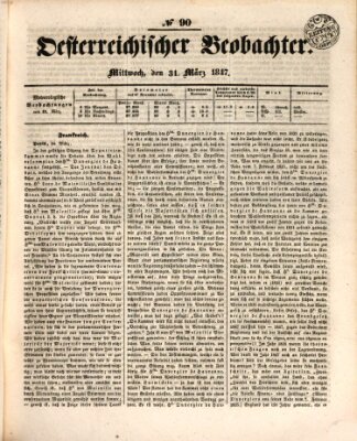 Der Oesterreichische Beobachter Mittwoch 31. März 1847