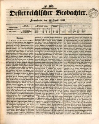 Der Oesterreichische Beobachter Samstag 10. April 1847