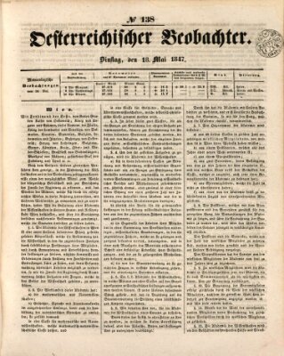 Der Oesterreichische Beobachter Dienstag 18. Mai 1847