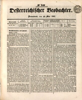 Der Oesterreichische Beobachter Samstag 22. Mai 1847