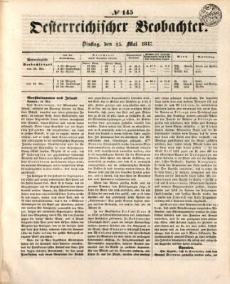 Der Oesterreichische Beobachter Dienstag 25. Mai 1847