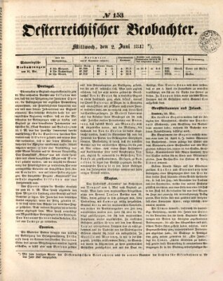 Der Oesterreichische Beobachter Mittwoch 2. Juni 1847