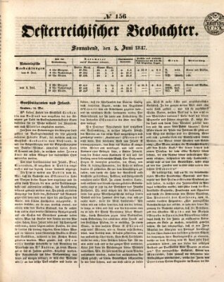 Der Oesterreichische Beobachter Samstag 5. Juni 1847