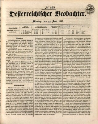 Der Oesterreichische Beobachter Montag 14. Juni 1847