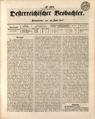 Der Oesterreichische Beobachter Samstag 19. Juni 1847
