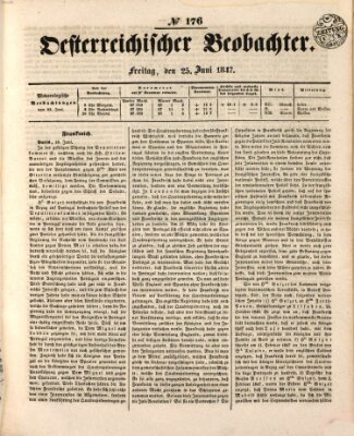 Der Oesterreichische Beobachter Freitag 25. Juni 1847