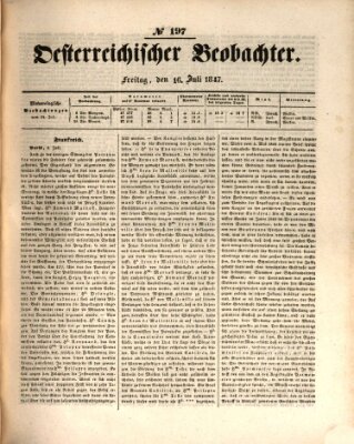 Der Oesterreichische Beobachter Freitag 16. Juli 1847