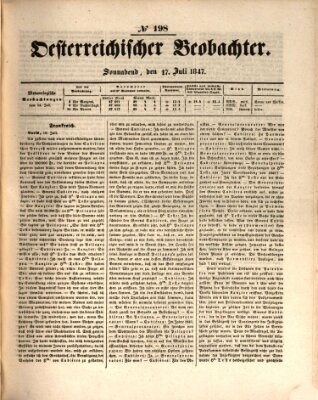 Der Oesterreichische Beobachter Samstag 17. Juli 1847