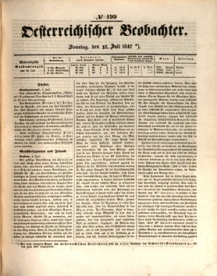 Der Oesterreichische Beobachter Sonntag 18. Juli 1847