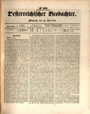 Der Oesterreichische Beobachter Mittwoch 21. Juli 1847