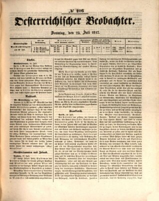 Der Oesterreichische Beobachter Sonntag 25. Juli 1847