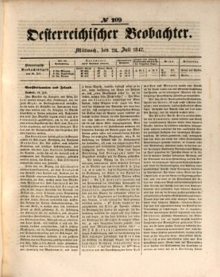 Der Oesterreichische Beobachter Mittwoch 28. Juli 1847