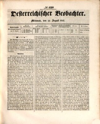 Der Oesterreichische Beobachter Mittwoch 18. August 1847