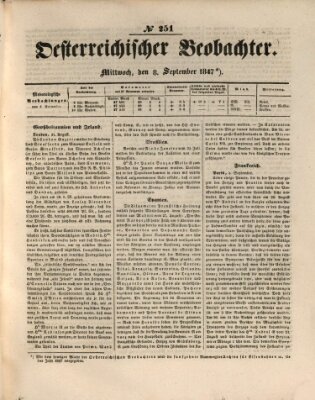 Der Oesterreichische Beobachter Mittwoch 8. September 1847