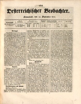 Der Oesterreichische Beobachter Samstag 11. September 1847