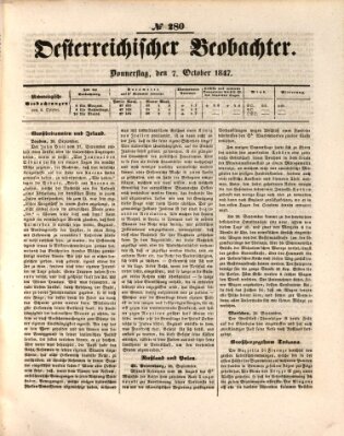 Der Oesterreichische Beobachter Donnerstag 7. Oktober 1847