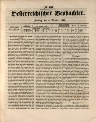 Der Oesterreichische Beobachter Freitag 8. Oktober 1847