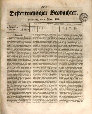 Der Oesterreichische Beobachter Donnerstag 6. Januar 1848