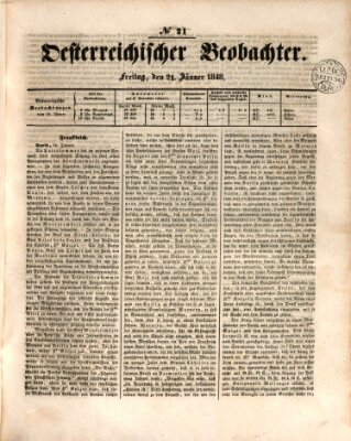 Der Oesterreichische Beobachter Freitag 21. Januar 1848