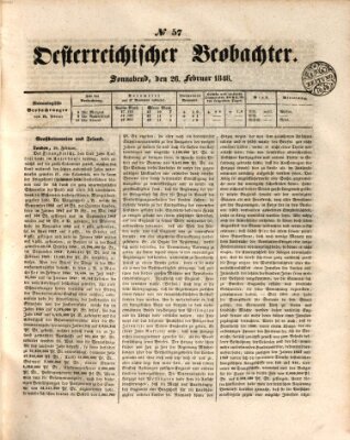 Der Oesterreichische Beobachter Samstag 26. Februar 1848