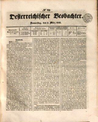 Der Oesterreichische Beobachter Donnerstag 9. März 1848