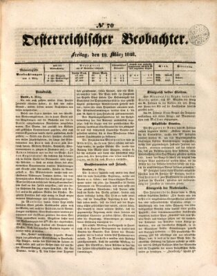 Der Oesterreichische Beobachter Freitag 10. März 1848