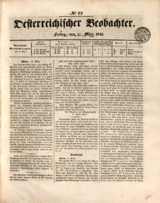 Der Oesterreichische Beobachter Freitag 17. März 1848