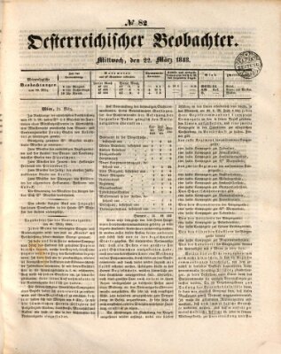 Der Oesterreichische Beobachter Mittwoch 22. März 1848