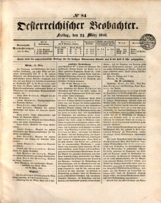 Der Oesterreichische Beobachter Freitag 24. März 1848