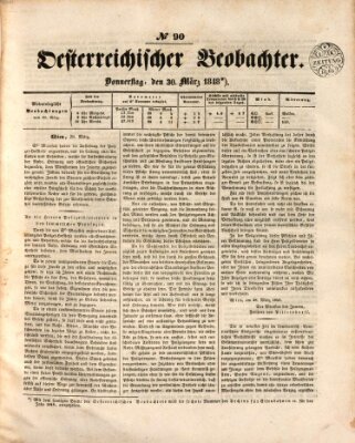 Der Oesterreichische Beobachter Donnerstag 30. März 1848