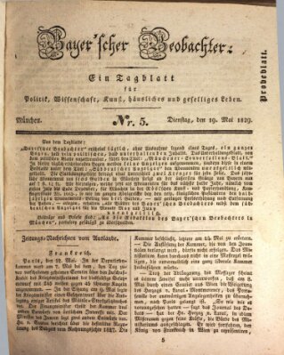 Bayer'scher Beobachter Dienstag 19. Mai 1829