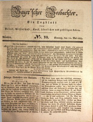 Bayer'scher Beobachter Sonntag 24. Mai 1829