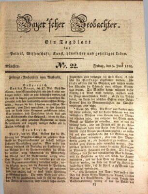 Bayer'scher Beobachter Freitag 5. Juni 1829