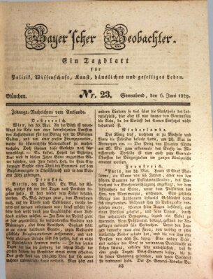 Bayer'scher Beobachter Samstag 6. Juni 1829