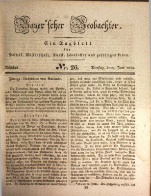 Bayer'scher Beobachter Dienstag 9. Juni 1829