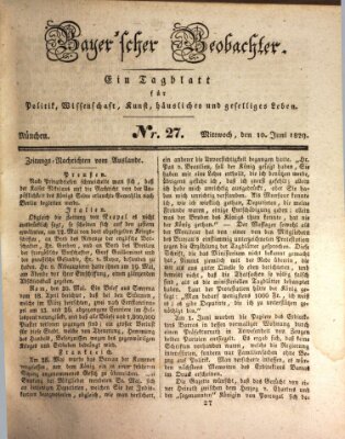 Bayer'scher Beobachter Mittwoch 10. Juni 1829