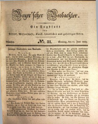 Bayer'scher Beobachter Sonntag 14. Juni 1829