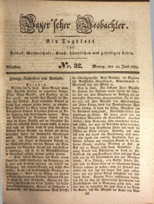 Bayer'scher Beobachter Montag 15. Juni 1829