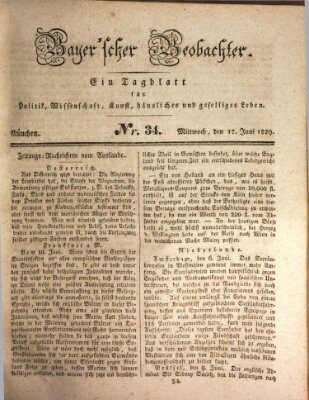 Bayer'scher Beobachter Mittwoch 17. Juni 1829